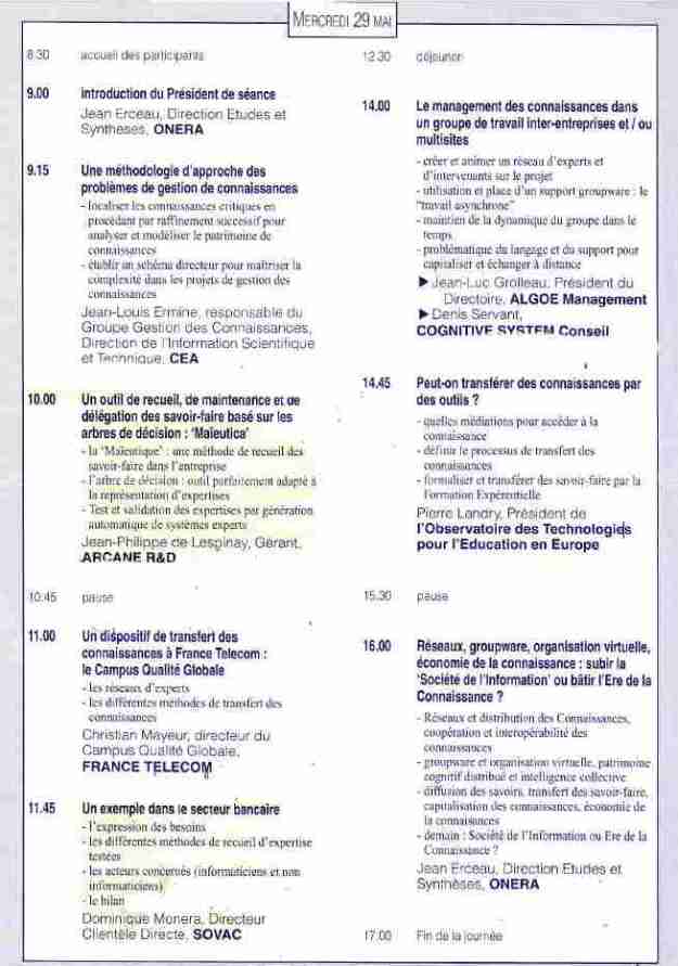 Euroforum, conférence sur Maieutica et cf Sovac avec Monera, 29 mai 1996